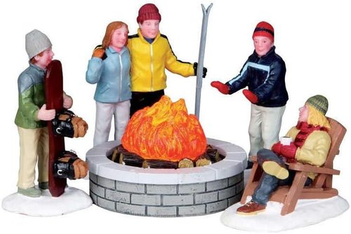 Lemax Fire Pit Set - Battery Operated (4.5V) | Perfect for Cozy Outdoor Gatherings