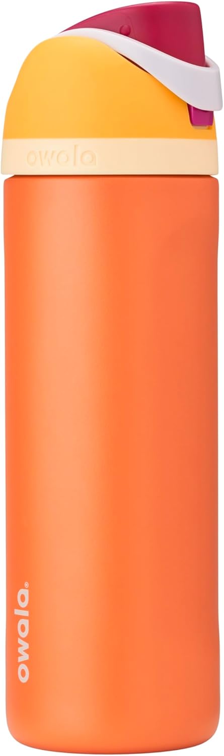 Owala FreeSip Insulated Stainless Steel Water Bottle - BPA-Free, 24 oz, Citrus Crush for Sports & Travel