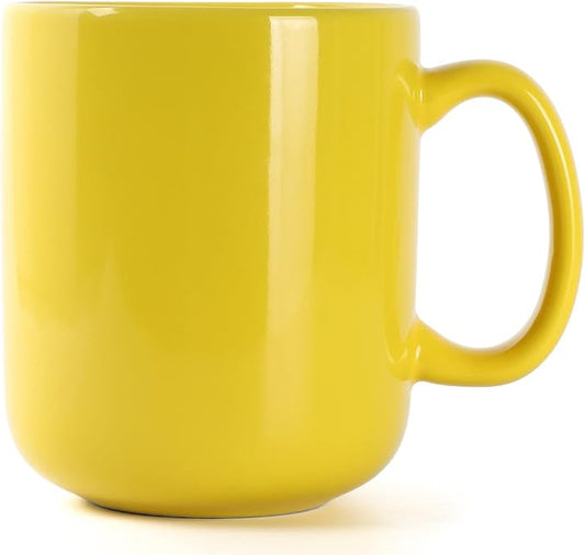 harebe 20 OZ Large Coffee Mug, Smooth Ceramic Tea Cup for Office and Home, Big Capacity with Handle, Yellow