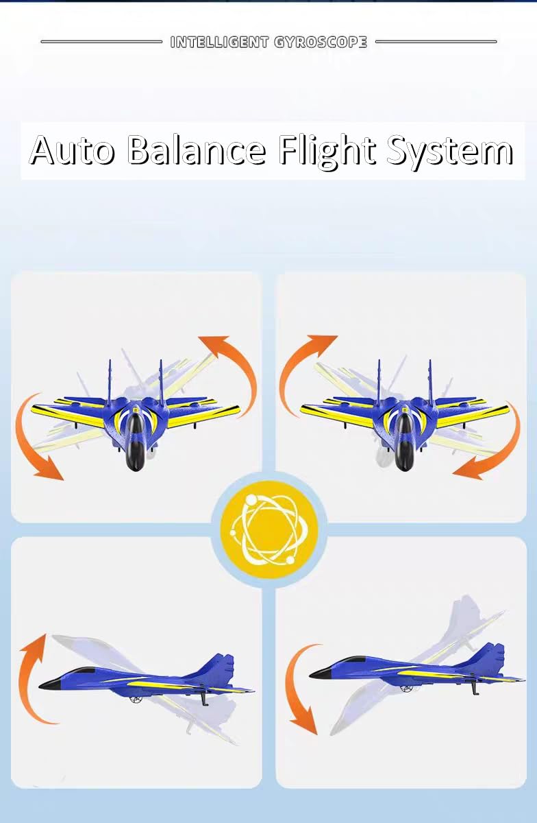 Vecktodisy Remote Control Airplane for Kids & Adults,Foam RC Airlane Toys RTF,2 Channels RC Plane with Gyro,Easy to Fly RC Aircraft for Beginner