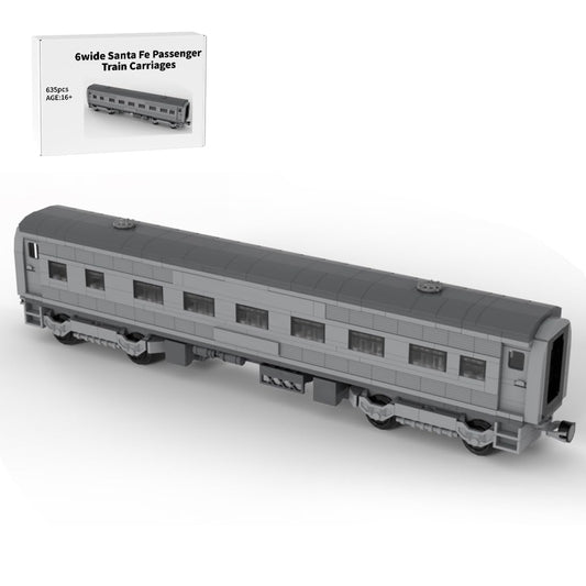 BICRKTOMXY 6wide Santa Fe Passenger Train Carriages Building Blocks Set, Railway Train Building Kit Model Designed by Count_of_Brick, Home Office Decor & Gift for Adults (635PCS+)
