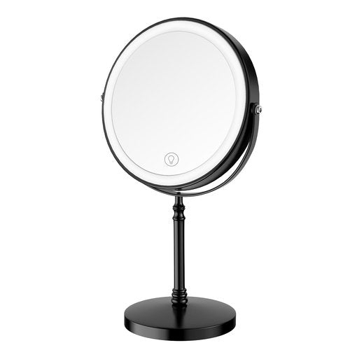 DEIOVWXS Makeup Mirror, 3000mAh Rechargeable Double-Sided Magnifying Vanity Mirror with 3 Colors, 1X/10X, 360° Rotation, Adjustable Brightness, Gifts for Mom, Women,Wife, Girls, Dorm Room Essential