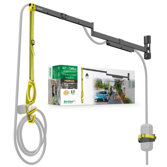 Barkan 63" Protective EV Charging Cable Wall Arm, 5 Year Warranty, Indoor & Outdoor Weatherproof zinc Coating, for Electric Vehicle Cable, Retractor Arm