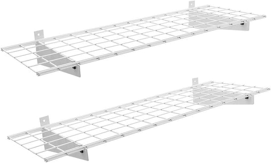 Ultrawall Heavy-Duty Wall Shelving Unit - 2-Pack 2x4ft Floating Shelves | Max Load 400lb, White