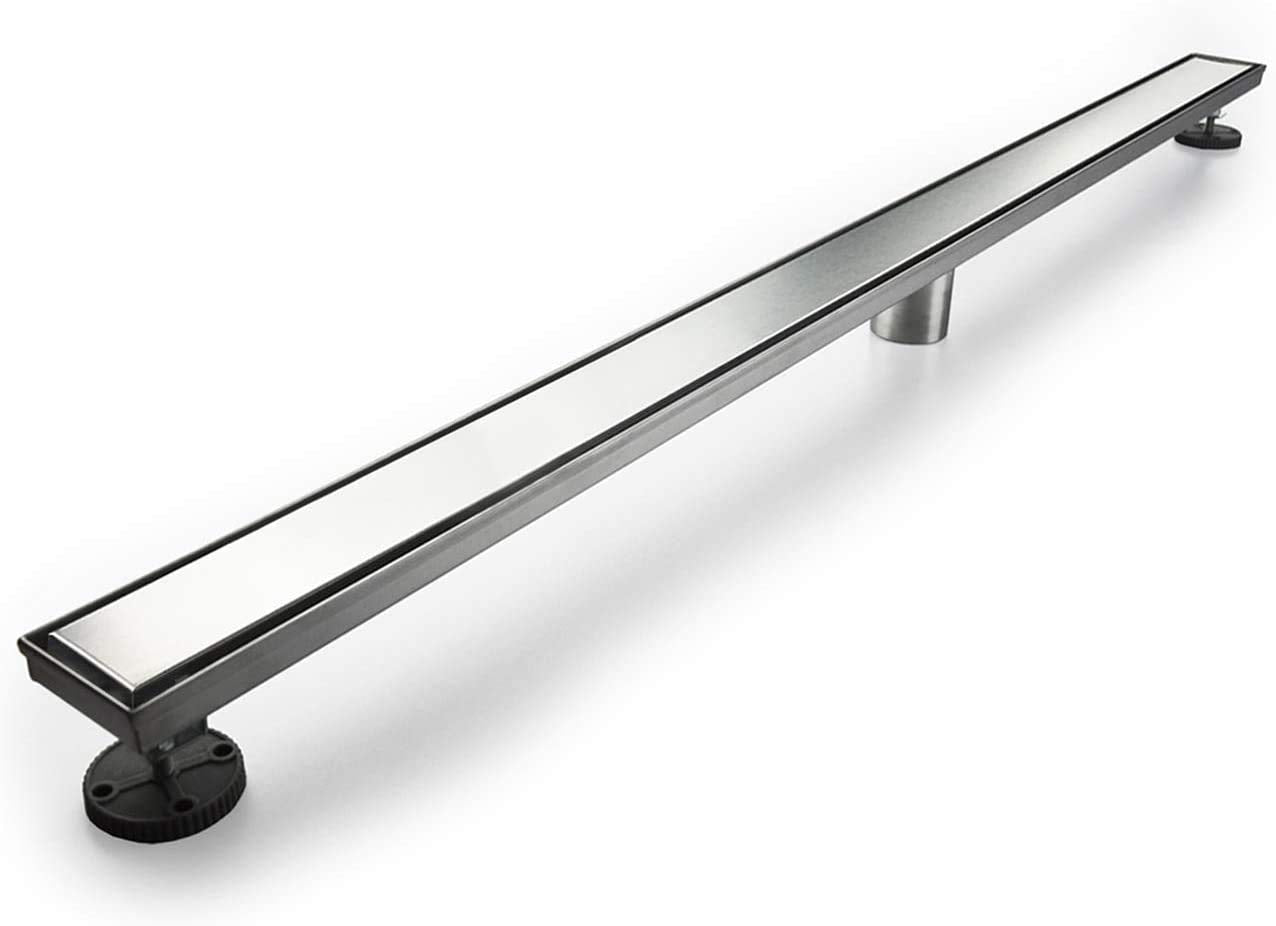 Neodrain 72-Inch Linear Shower Drain with 2-in-1 Flat & Tile Insert Cover,Brushed 304 Stainless Steel Rectangle Shower Floor Drain,Floor Shower Drain with Hair Strainer