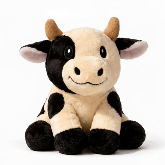 Brease Weighted Stuffed Animal - Black White Holstein Cow 25", 5 lbs, Weighted Plush