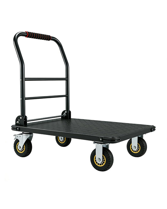 1800LBS Platform Truck Cart 36"x24" Large Utility Cart with 6" Swivel Wheels with Brakes, Foldable Hand Truck for Warehouse, Garage, Shipping & Moving