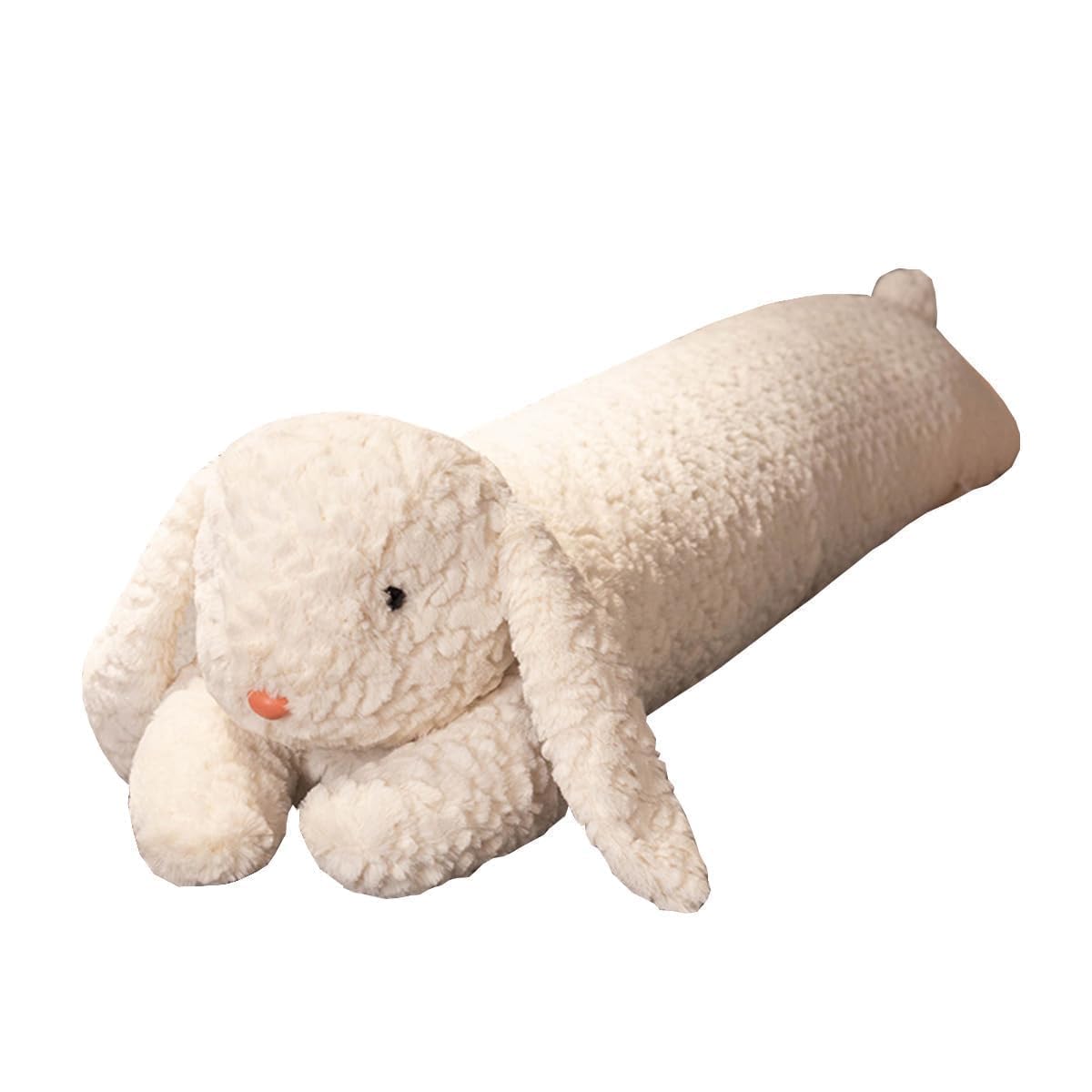 Hofun4U Rabbit Plush Pillow, Rabbit Stuffed Animal, Rabbit Plush Long Body Pillow for Kids Adults (White,35 inch)