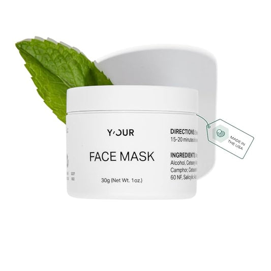Y?™OUR Purifying Detox Face Mask: Blackhead, Whitehead & Pore Remover; Anti-Acne & Pimple Care; Cleansing & Exfoliating for Hydrating & Glowing Skin; With Salicylic Acid & Bentonite Clay. Made in USA