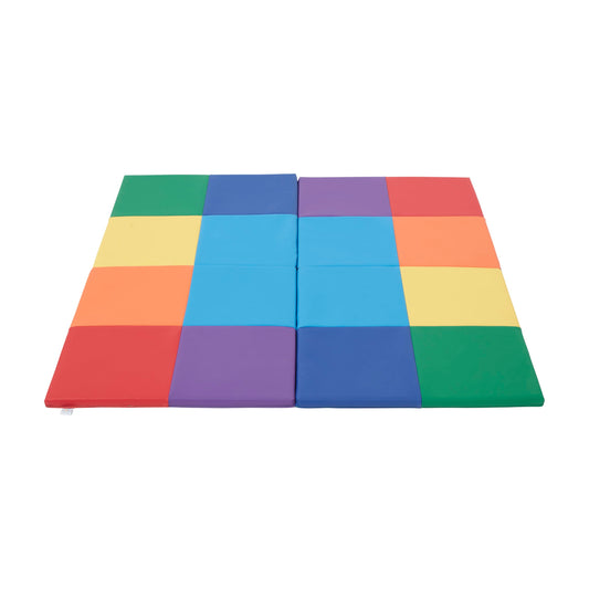 ECR4Kids SoftZone Square Dance Folding Activity Play Mat, 48in Square, Baby Essentials, Assorted