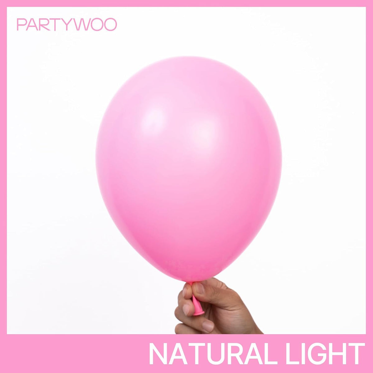 PartyWoo Pink Balloon Arch Kit - 127pcs Matte Pink Balloons in Various Sizes for Baby Showers & Parties