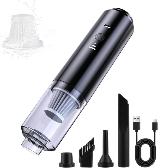 4-in-1 Multi-Nozzles, IFTHFOUR Computer Vacuum Cleaner Cordless, Strong Suction & Blowing Handheld with Washable Filter