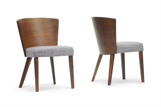 Baxton Studio Sparrow Wood Modern Dining Chair, Brown, Set of 2, 20.62L x 22W x 31.25H