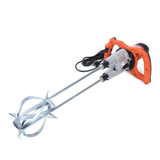 1800W Heavy Duty Electric Cement Mixer - Dual Paddle Stand Mixer with 2-Speed, 110V Portable Mortar & Paint Mixer for Concrete, Stucco, Mud, Commercial & DIY Use