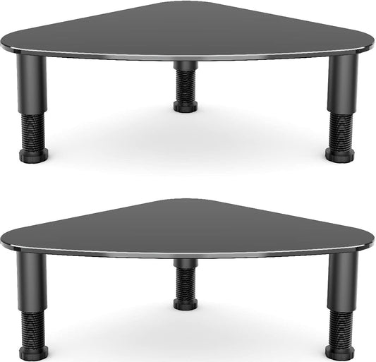 2 Pack HD01B-203 Hemudu Computer Monitor Riser | Triangle Save Space Desktop Corner Stand for Computer Monitor & Laptop