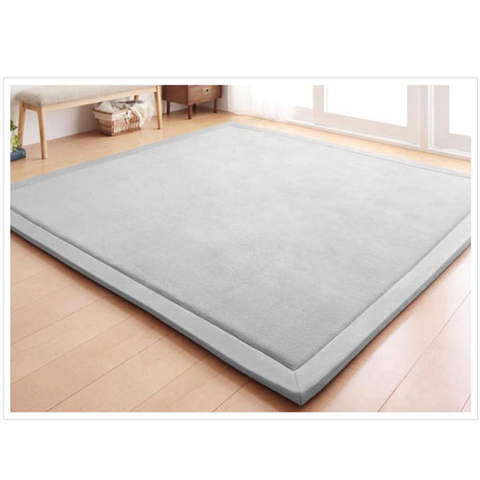 Loartee Nursery Rug Coral Velvet Crawling Rugs Mat Area Rugs Play Crawling Mat(6'7"x9'2", Gray) for Toddler Children Play Mat Yoga Mat Exercise Pads Carpet