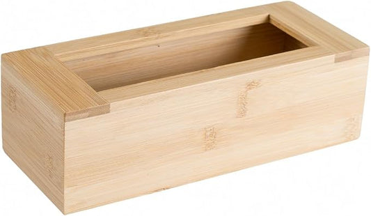 Lipper International Bamboo Storage Bag Organizer Holder and Dispenser for Kitchen Drawer or Countertop, Quart Size