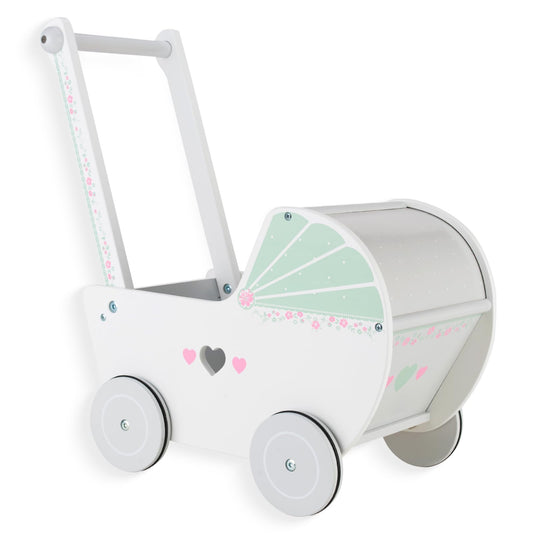 WOODENFUN Wooden Baby Push Walker for 1 Year Old and up, Toddler Shopping Cart Push Toys for Boys Girls