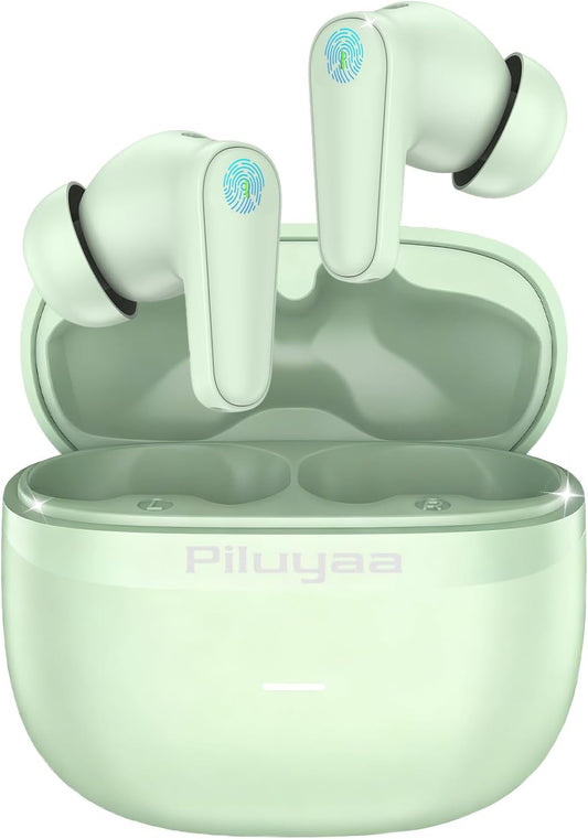 5.4 Piluyaa Wireless Earbuds Bluetooth Headphones in Ear Buds, True ANC+ENC Noise Cancelling Earbuds, HiFi Stereo Deep