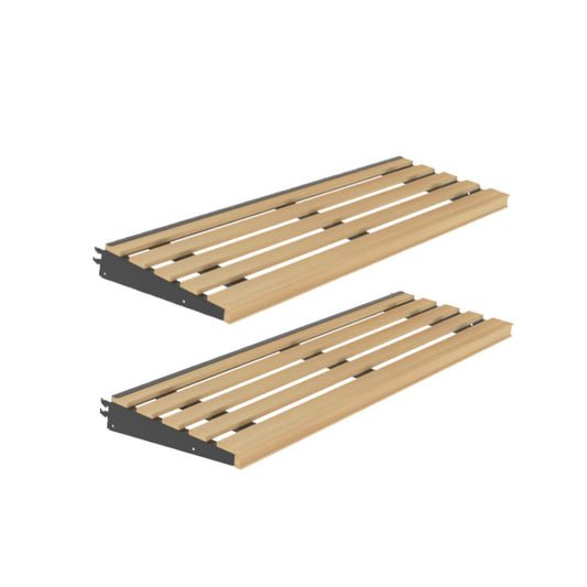 2 Pack Rustic Wooden Bread Bakery Display Shelves - Slatted - 48" W x 16”D Wood Retail Display with Price Tag Channel Fits Most Retail Shelving and Gondola Shelf Systems from Madix, Lozier and Others