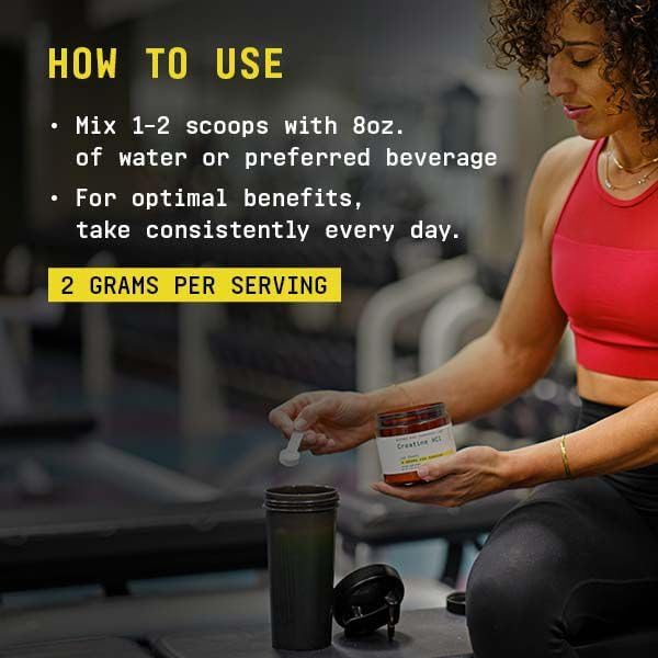 BEYOND RAW Science-Backed Creatine HCl Powder, Lab Grade, for Muscle Strength and Growth, Energy Production, Athletic Performance, Cognitive Support, Cellular Hydration, 120 Servings