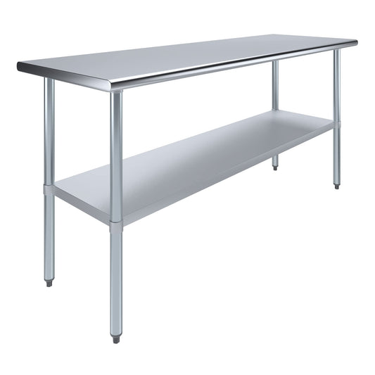 24" X 72" AmGood Stainless Steel Work Table | NSF Metal Prep Table | Commercial & Residential Kitchen Laundry Garage Utility Bench