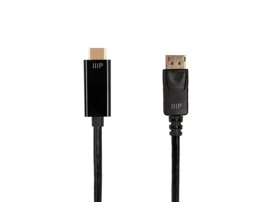 2 (6.6ft) 4K@60Hz Monoprice DisplayPort to HDTV Cable - Meter - Select Series Black