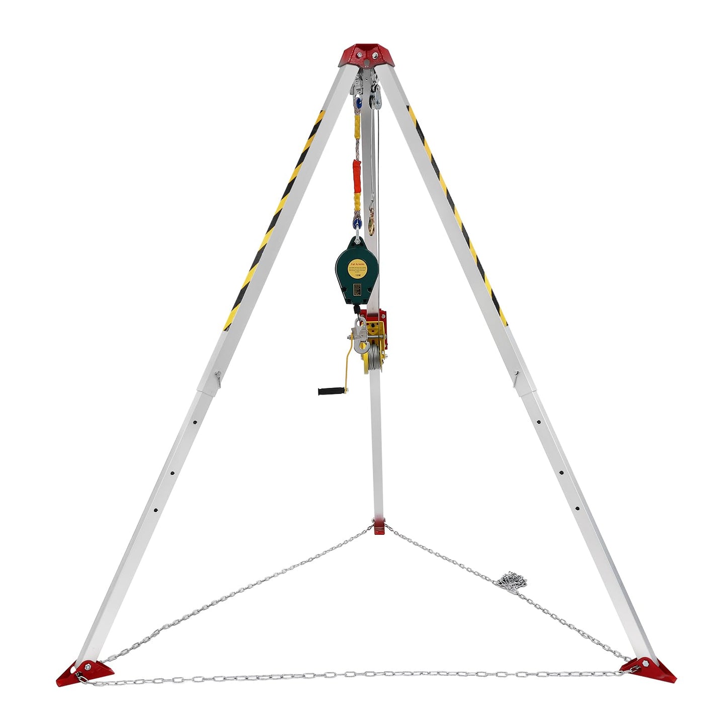 Confined Space Tripod Kit,Heavy Duty Rescue Tripod Lifting Hoist with Fall Arrester,65.62ft Cable Portable Tripod Kit for Down Wells,Road Construction (1200LBS)