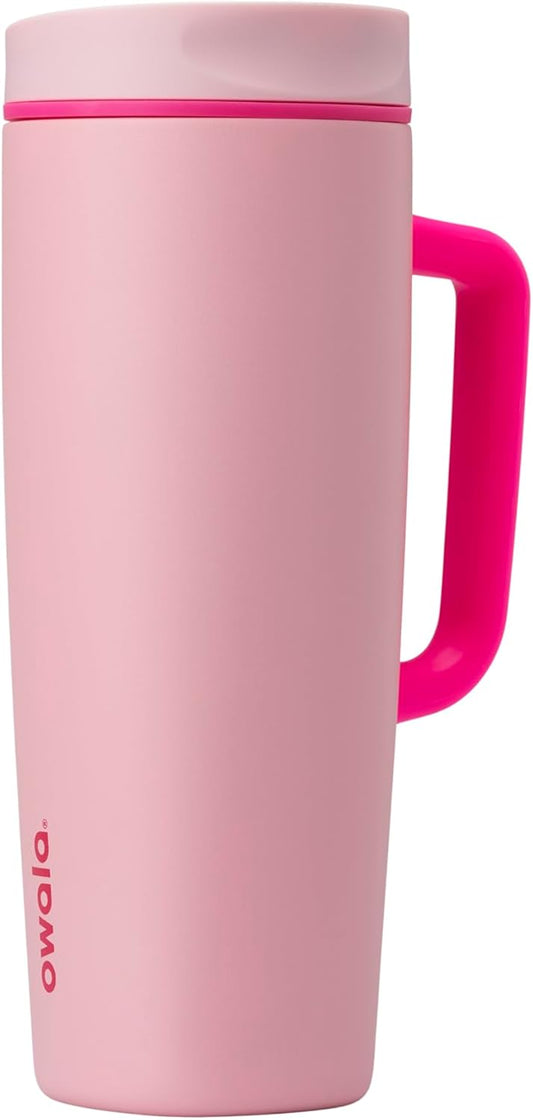 Owala SmoothSip Slider Travel Mug - 24 oz Stainless Steel, Leak Proof & Insulated for Hot/Cold Drinks