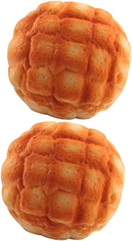 2pcs Set PU Fake Pineapple Bread Simulated Bread Props for Bakery Decor Chic Photo Prop for Kitchen and Shop
