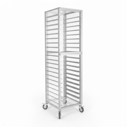 18 Tiers Bun Pan Rack with Wheels Aluminum Racking Trolley Storage NSF Listed Commercial Bakery Cart for Kitchen Home Bread Baking Equipment 18.5x24.6x70in