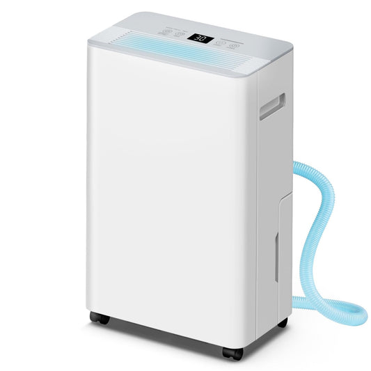 2500 sq.ft Dehumidifier for Home and Basement,Max 34 Pints Dehumidifier with Drain Hose,Ultra Quiet with Auto Defrost,Three Modes,Intelligent Dehumidifier for Bedroom,Bathroom,Large Room(Cream)
