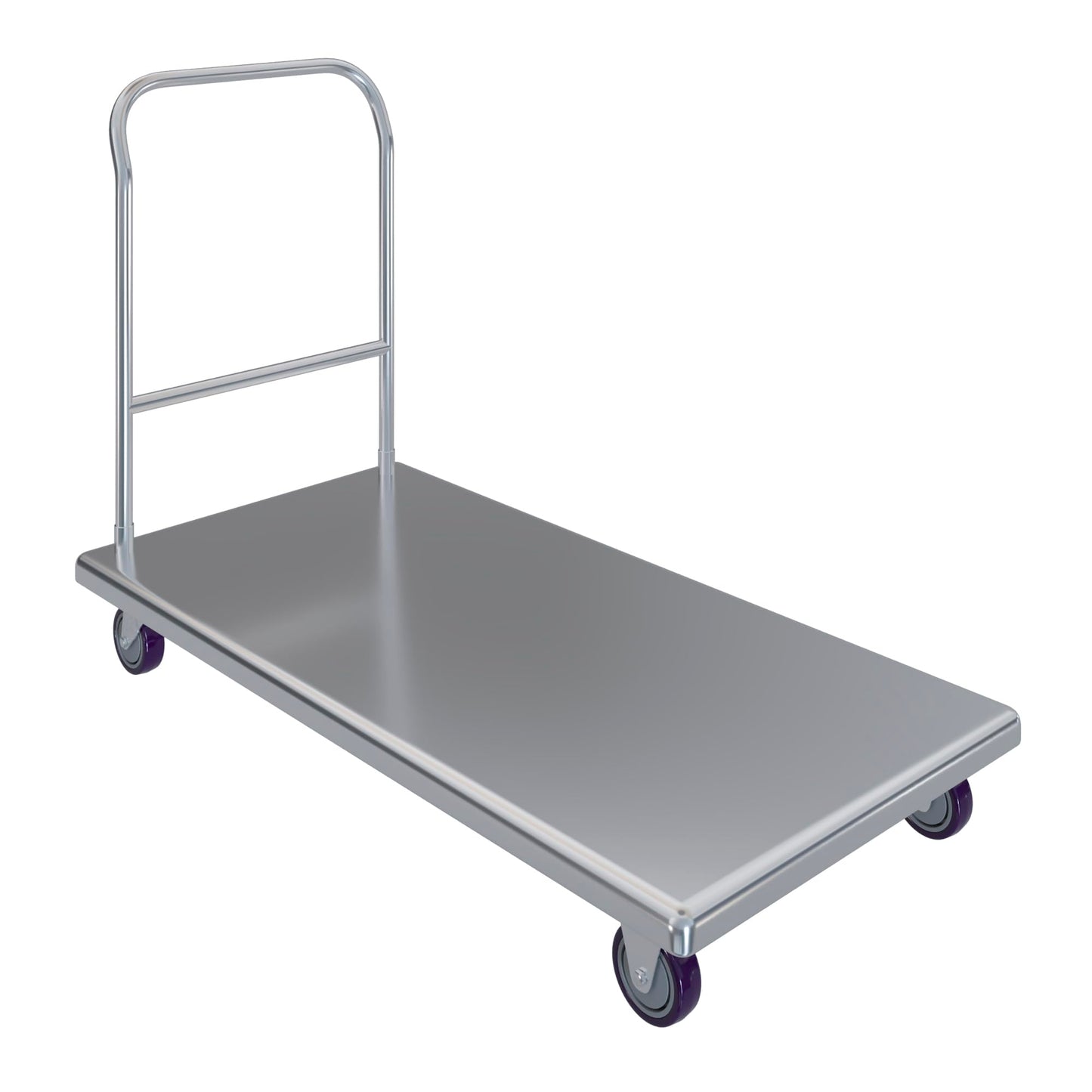AmGood Stainless Steel Platform Cart. 24 in. Wide x 48 in. Long x 34 in. High. Push Dolly Flatbed Cart with Handle