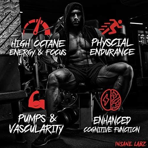 Insane Labz Psychotic Gold, High Stimulant Pre Workout Powder, Extreme Lasting Energy Focus, Pumps and Endurance with Beta Alanine, DMAE Bitartrate, NO Booster (35 Servings, Orange)