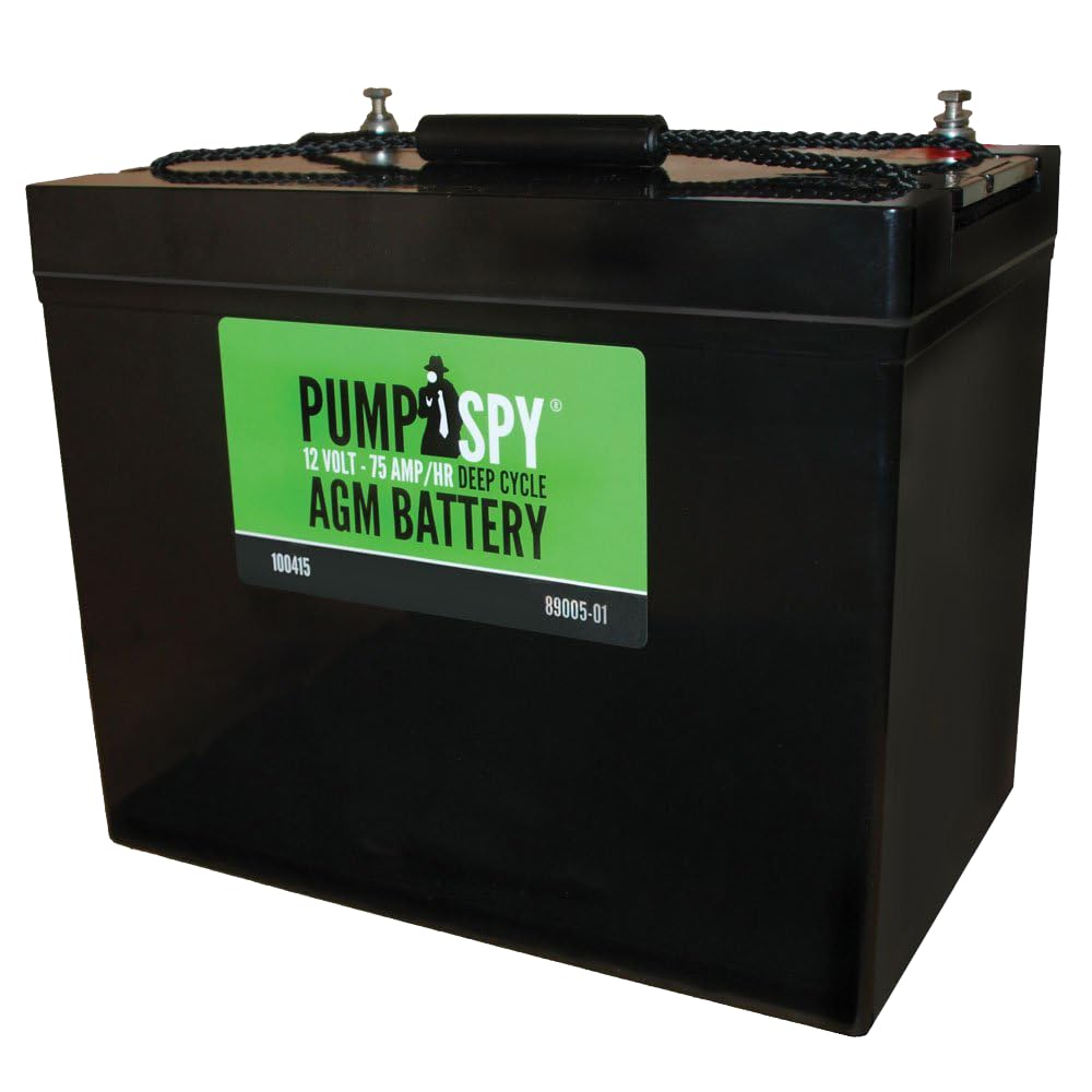 PumpSpy 12v 75Ah Maintenance-free Sump Pump Battery AGM Ideal for Start-stop Applications, Insusceptible to Vibration, Handles High Electrical Loads