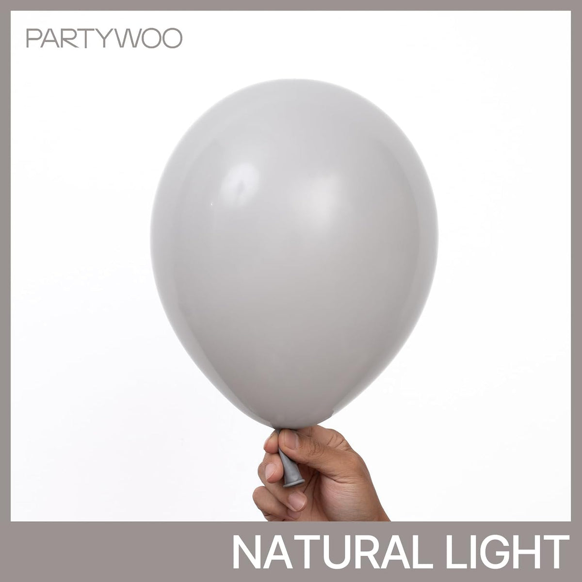 PartyWoo Gray Balloons - 120-Piece Matte Latex Balloon Arch Kit for Baby Showers & Weddings | 5-12 Inch Sizes