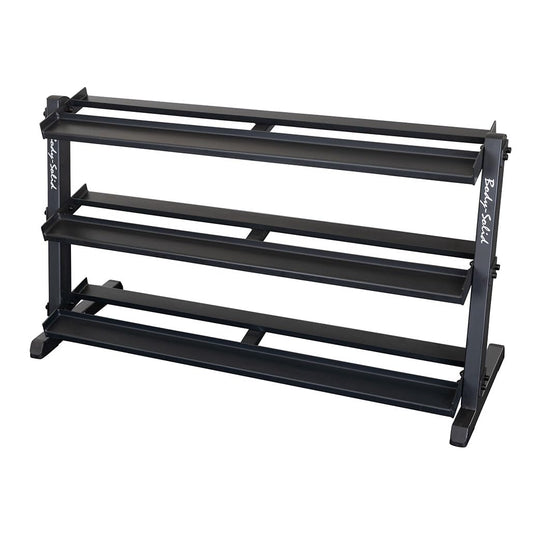 Body-Solid (GDR603T) 60 inch Dumbbell Rack with 3rd Tier - Stand Only, Heavy-Duty Dumbell Weight Storage Racks for Hand Weights, Home Gym Organizer Can Hold 5-70 lbs. Hex Dumbbells