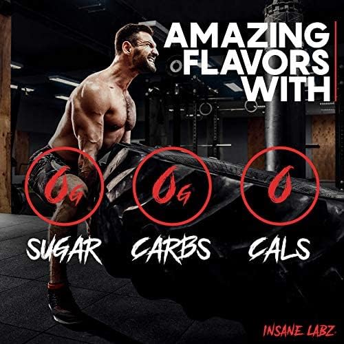Insane Labz Psychotic Gold, High Stimulant Pre Workout Powder, Extreme Lasting Energy Focus, Pumps and Endurance with Beta Alanine, DMAE Bitartrate, NO Booster (35 Servings, Gummy Candy)