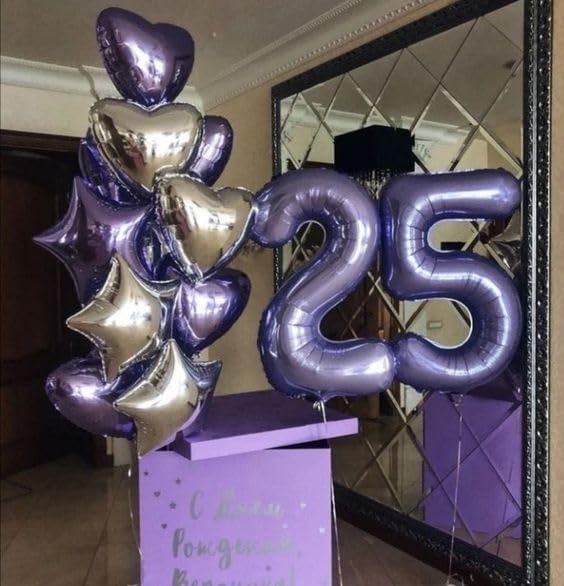 Purple Number 1 Balloon - 40 Inch Shiny Decoration for Baby Boy/Girl First Birthday Party