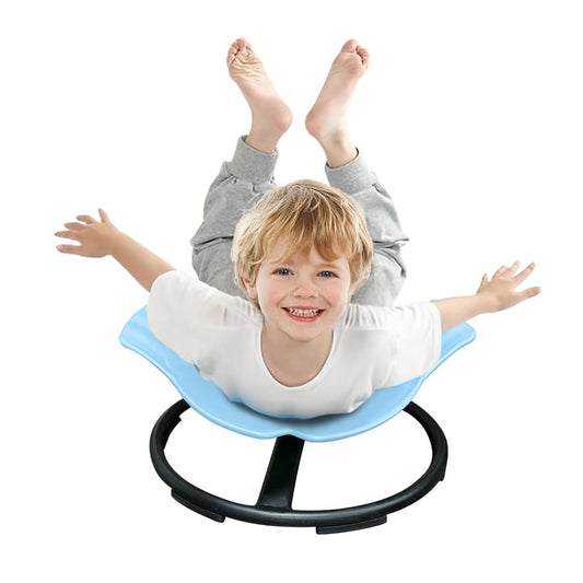 HAPPYMATY Autism Kids Swivel Chair Sensory Toy for Kids Spinning Chair Toys & Games Balance Physical Therapy Equipment, Indoor Outdoor Play Equipment for 3+, Sky Blue