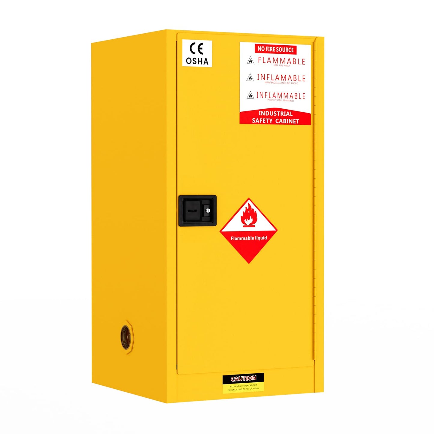 30 Gallon Flammable Storage Cabinet 35"x21"x21", Galvanized Steel, Flammable Safety Cabinet with Adjustable Shelf for Industrial and Home Use