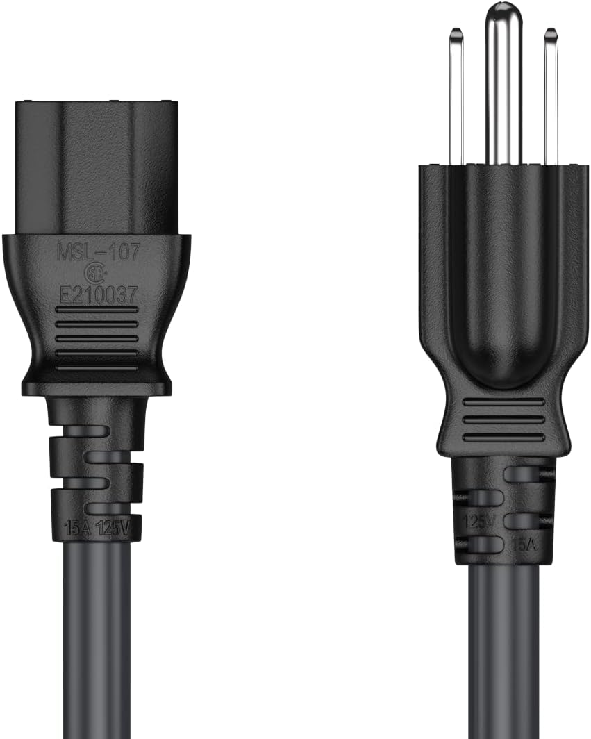 Cable Leader 1.5ft 18 IEC320 C13 5-15P, AWG Universal Power Cord to NEMA Extension Power Cord, Compatible