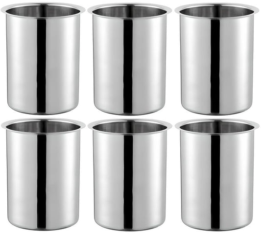 OCS Parts 6-Pack 2 Quart Bain Marie Pot | 6-3/4" x 4-3/8" Stainless Steel Pot for Warm or Cold Food, Sauces, Soups, or Organizing Cooking Utensils