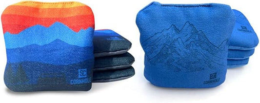 Professional Dual Sided Cornhole Bags- 16 oz 6x6 w/Premium Resin Fill - Official Tournament Slide/Stick Pro Bean Bags - Regulation/Approved