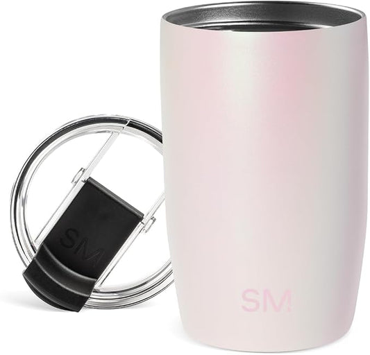 Simple Modern Voyager Tumbler with Flip Lid | Travel Coffee Mug | Insulated Stainless Steel Cold Brew Iced or Hot Coffee Cup | Gifts for Women Men Her Him | 12oz, Coconut Pearl