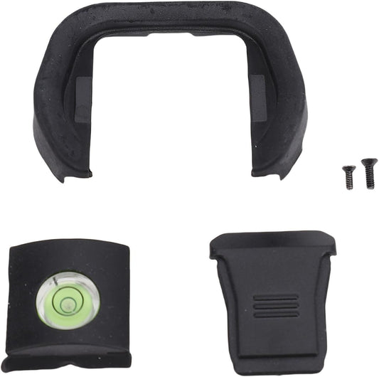 Camera Eyecup Hot Shoe Cover Spirit Level Kit, Soft Silicone Viewfinder Bubble Level for Mirrorless DSLR Cameras