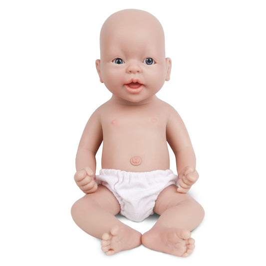 Vollence 14 inch Reborn Baby Doll Silicone Full Body Realistic Newborn Doll Lifelike Eyes Open Baby Girl The Look Real Baby Doll with Gift Box for Kids Birthday Gift - Girl