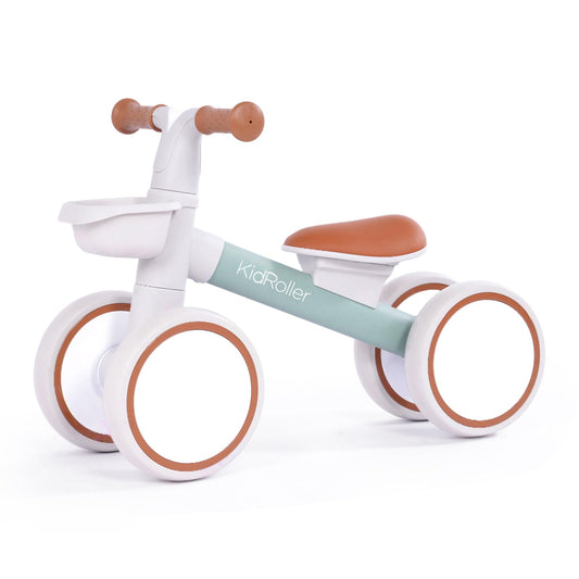 KidRoller Kid's Balance Bikes for 1 Year Old Boys and Girls, 12-36 Months Toddler Ride-on with Adjustable Seat and a Front Basket, First Birthday Gifts (Green)