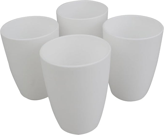 Wheat Straw Cups Set of 4, Drinking Cup Reusable Cups, Dishwasher Safe 12 oz for Kitchen, Home, Office, and Outdoor Use (White)
