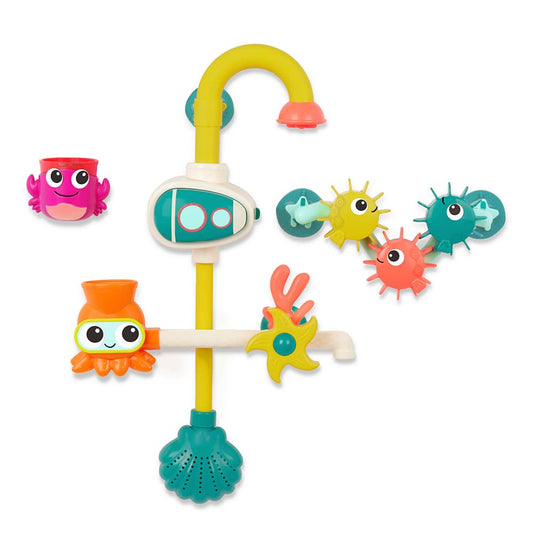 B. toys - Bath Pump Toy - Submarine Waterplay Set - 2 Pump Modes (Battery + Manual) - Drip Cup, Spinners & Gears - 10 Months + - Wonder-Full Waterworks